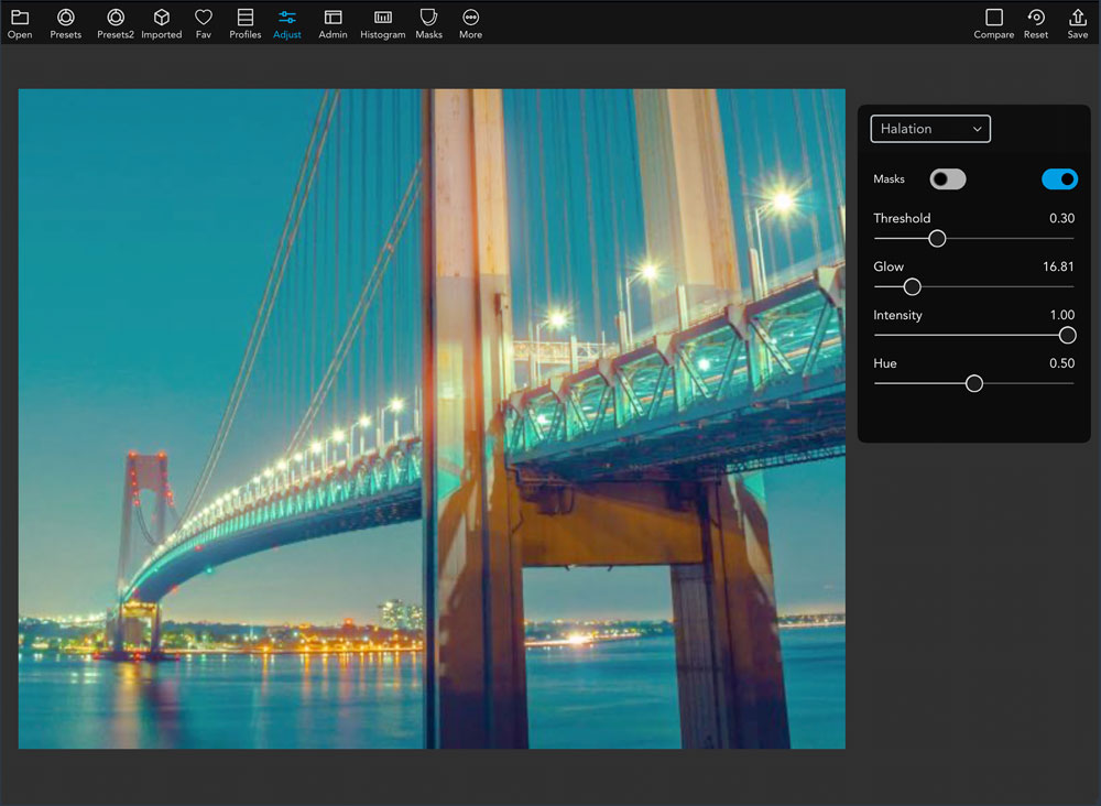 Bridge with Halation Effect