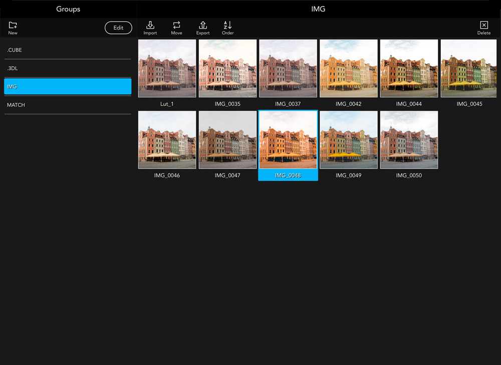 LUTs Browser Interface